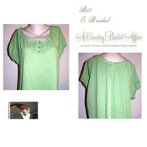 Bit & Bridal NWOt Green 100% Cotton Tunic Top